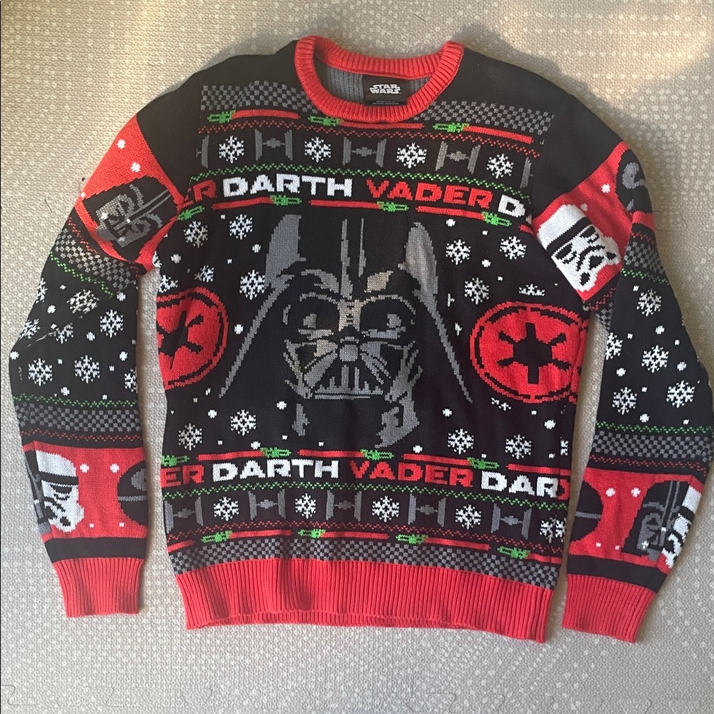 Star Wars Black and Red Christmas Crew Neck Sweater